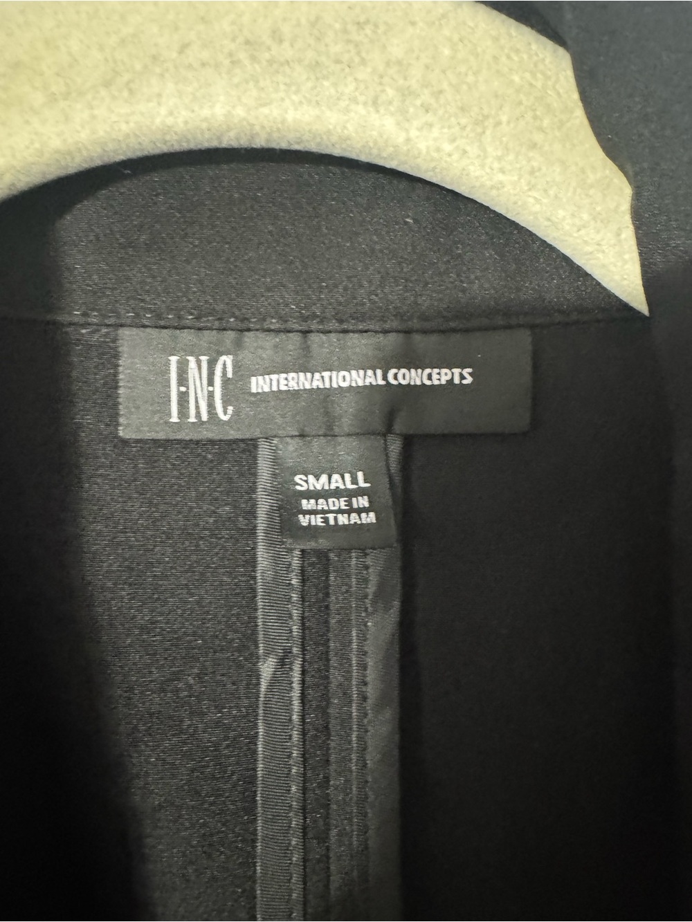 INC International Concepts Black jacket blazer with Clean Collar